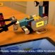 Robot z klocków LEGO SPIKE na biurku obok tabletu z programem ułożonym z bloków, materiał z zajęć Tech Hero Academy