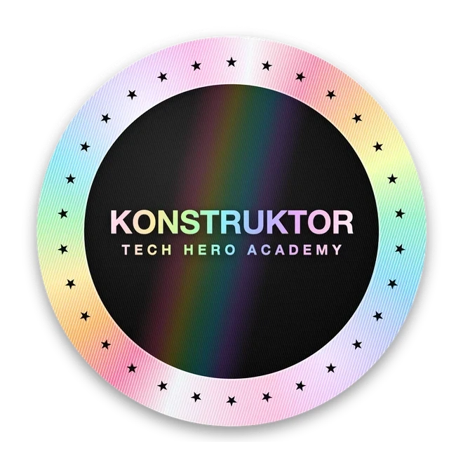Przykładowa naklejka, stopień Konstruktor